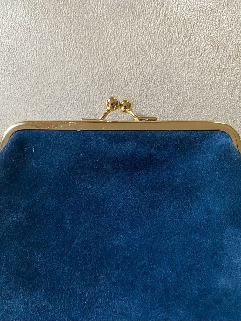 Dooney & Bourke Navy Blue Suede Kiss-Lock Wallet/Coin Purse - Picture 8 of 9